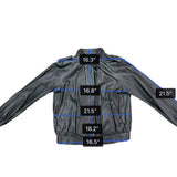 Theory Womens Black Leather Jacket Small Italy Epaulet Bomber Style Zip Closure