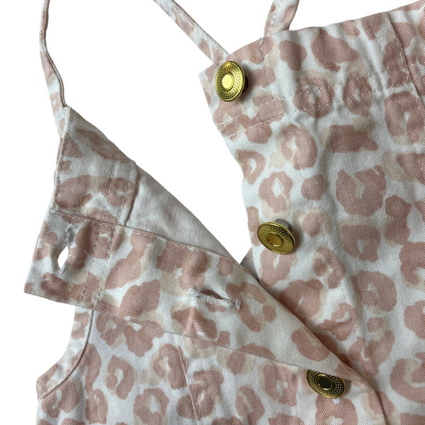 Cynthia Rowley Toddler Girls Leopard Print Jumper Dress Sz 2T With Front Buttons