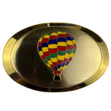 Enamel Gold-Tone Unisex Hot Air Balloon Belt Buckle Oval Shape 3.5