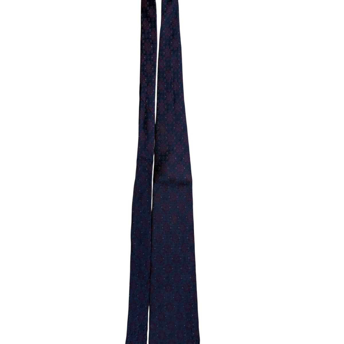 Holliday & Brown London Silk Tie Made In England Navy & Red Geometric Pattern