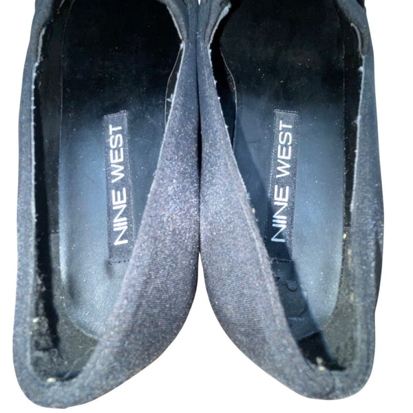 Anne Klein Women’s Black Fabric Square Toe Slip-On Livona Loafers Size 6
