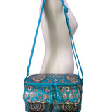 Vera Bradley Women’s Aqua & White Paisley Print Adjustable Strap Lunch Bag