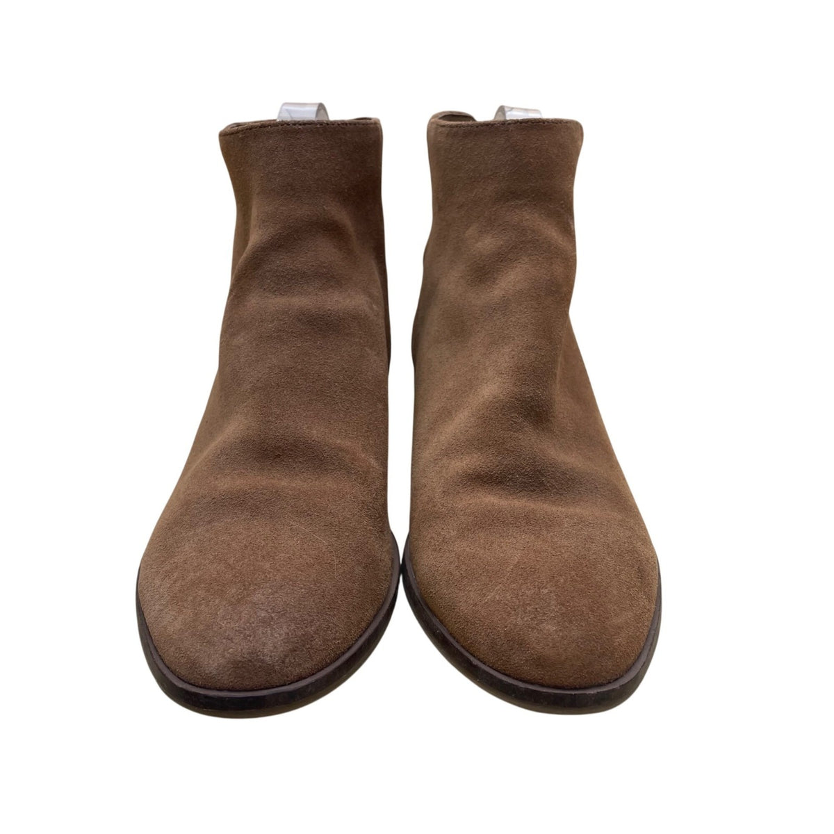 Vita Women's Brown Suede Side Zipper Back Strap Ankle Boots Size 8.5