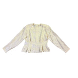Chaus Womens Off-White Silk Floral Pattern Long Sleeve Top Elegant & Chic Sz 10 