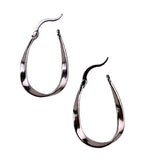 Sterling Silver 925 Women’s Polished Twisted Hoop Earrings Elegant Handcrafted