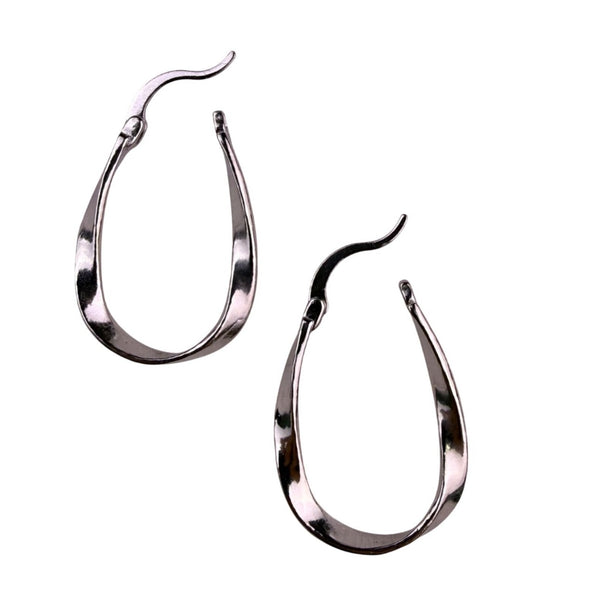 Sterling Silver 925 Women’s Polished Twisted Hoop Earrings Elegant Handcrafted