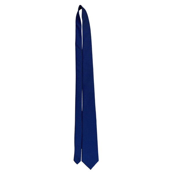 WeiShang Mens Royal Blue Silk Polka Dot Pattern Neck Tie Handmade