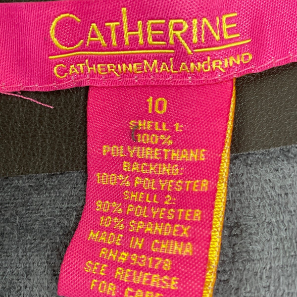 Catherine Malandrino Faux Leather & Suede Paneled Skirt Side Zipper Sz 10 - New