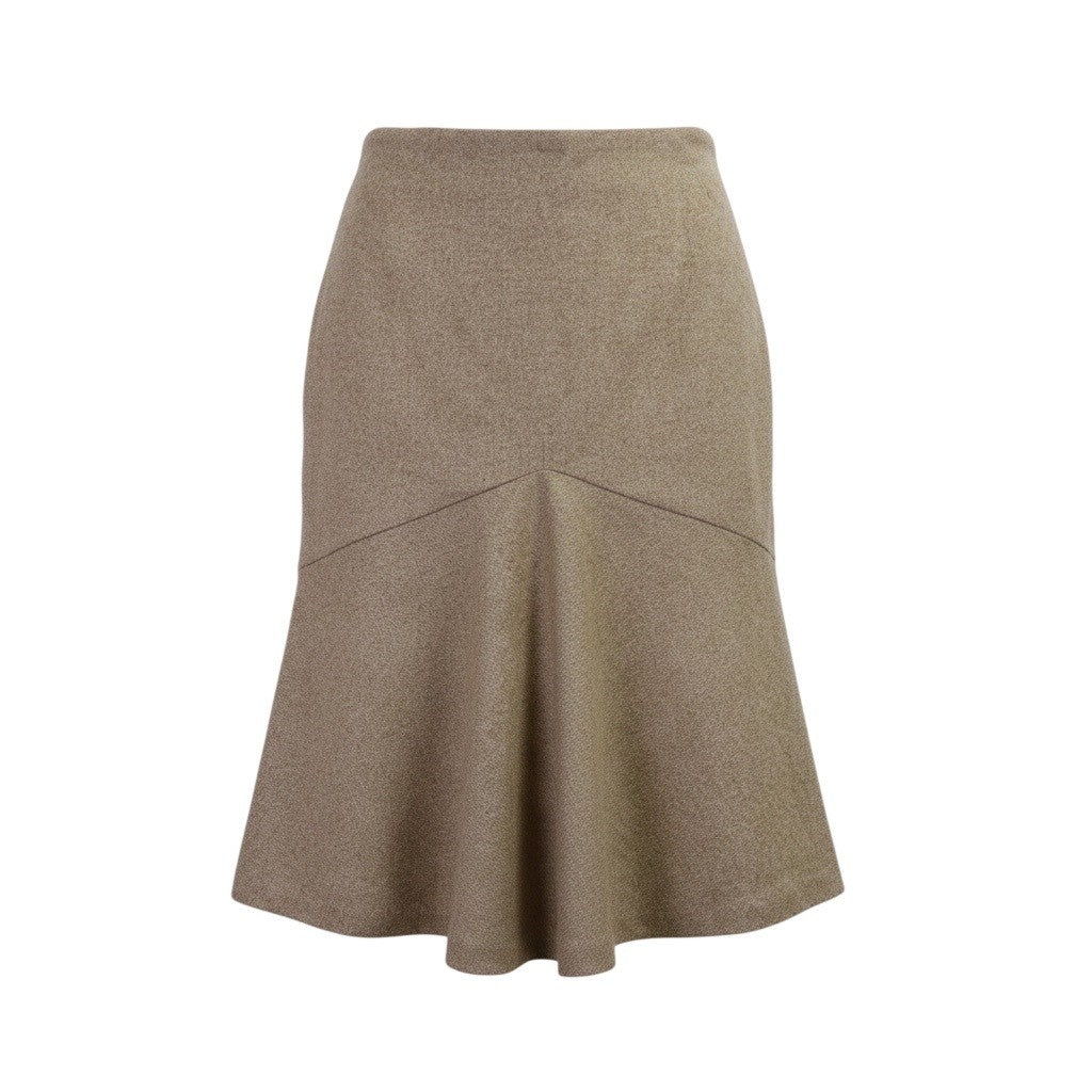 United Colors Of Benetton Women Beige Wool-Blend Flared Skirt Size 38 