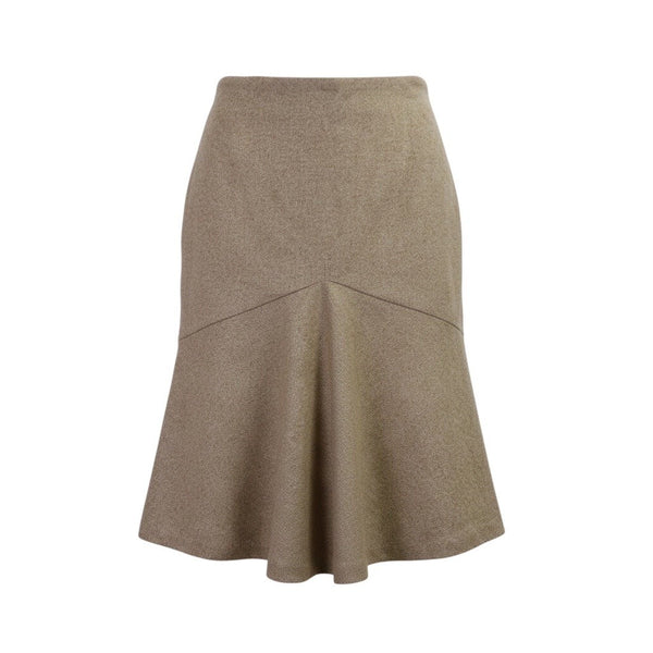 United Colors Of Benetton Women Beige Wool-Blend Flared Skirt Size 38 