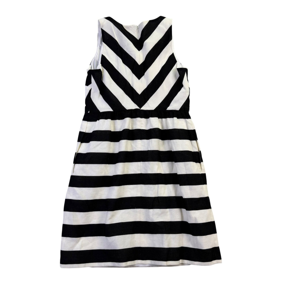 Ann Taylor Loft Womens Black & White Chevron Stripe Fit & Flare Dress Size 6P