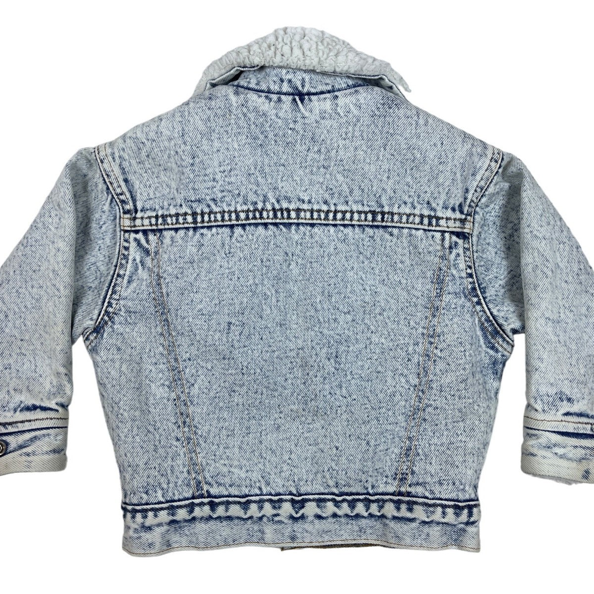 Levis Kids Sherpa Lined Denim Jacket Blue Faded Look Cozy & Stylish Outerwear