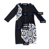 Just Taylor Womens Black & White Rayon/Nylon Patterned Shift Dress Size 14