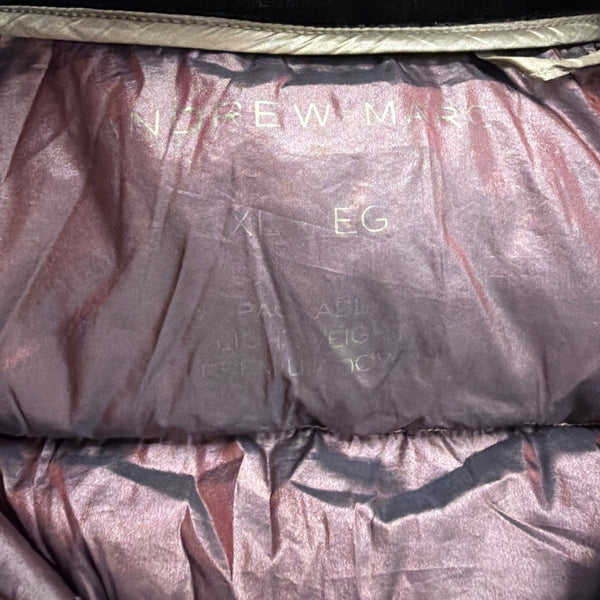 Andrew Marc Women Champagne Lightweight Packable Down Jacket Size XL