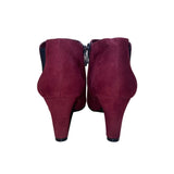 Bandolino Women’s Burgundy Suede Elastic Panel Zipper Closure Ankle Booties Sz 9