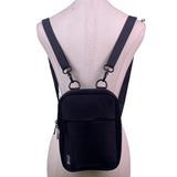 Brixley Unisex Black Nylon Adjustable Strap Multi-Compartment Mini Backpack