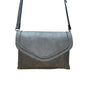 Jen & Co Women’s Gray Faux Leather With Adjustable Strap Crossbody Bag