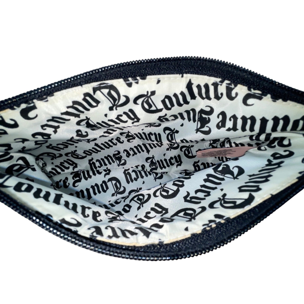 Juicy Couture Women’s Black Nylon Gold Logo Accent Zippered Pouch Bag