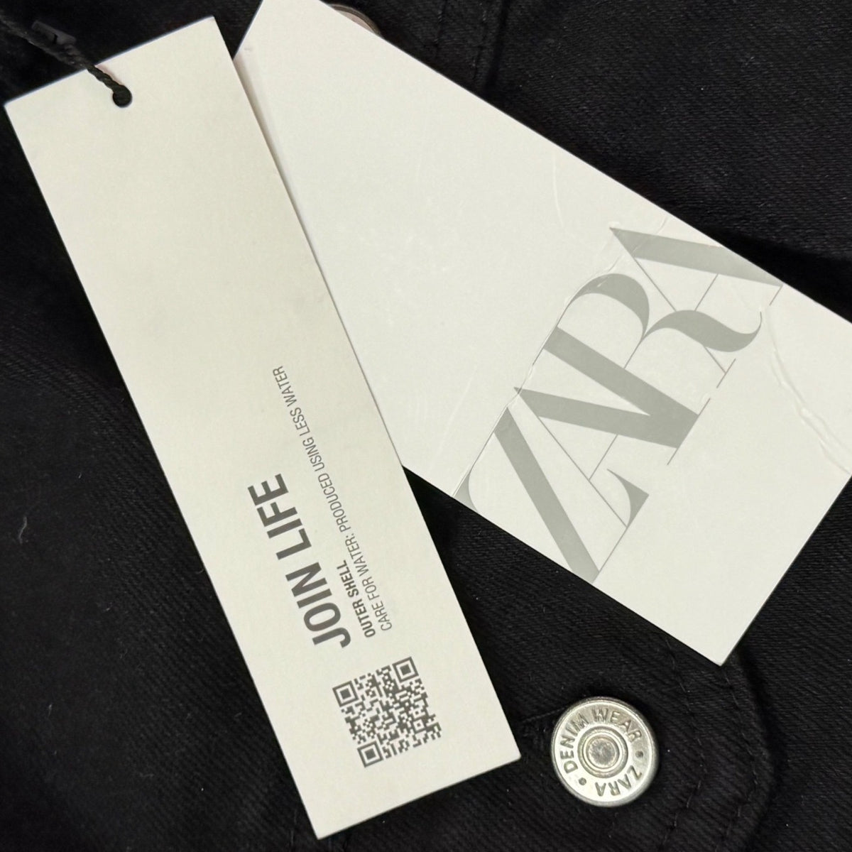 Zara Women’s Black Jean Jacket  Stylish Casual Outerwear Size S- New
