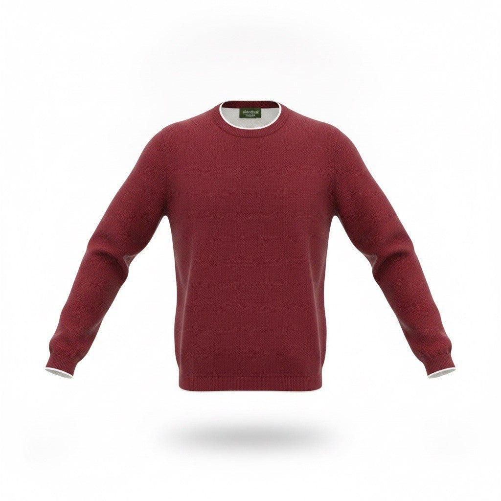 Eddie Bauer Mens Red Wool Crewneck Pullover Sweater Knit Long Sleeve Size L