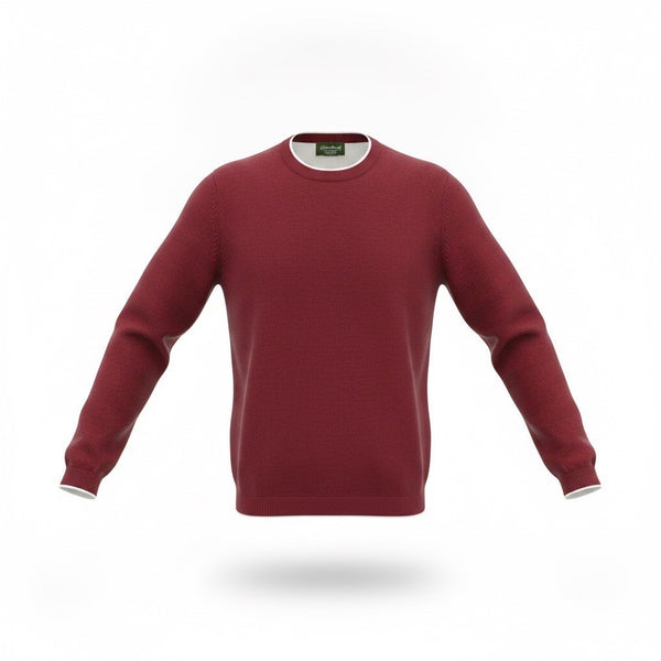 Eddie Bauer Mens Red Wool Crewneck Pullover Sweater Knit Long Sleeve Size L