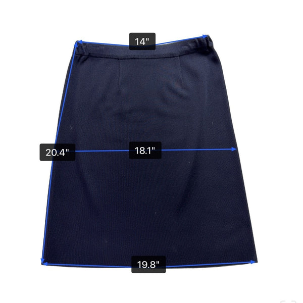 Exclusively Misook Women’s Navy Blue Acrylic Pencil Skirt Petite Stretch Size S