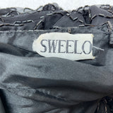 Black & Silver Sequin Beaded Womens Dress Long Sleeve Elegant Design Size M