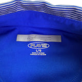 Greg Norman Mens Blue Striped Polo Shirt Play Dry Performance Breathable Size L