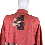 Shari B. Green Womens Red Black Patchwork Button-Up Dress Artsy Style Sz XL
