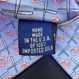 Vineyard Vines Mens Blue 100% Silk Washington Nationals Logo Patterned Tie
