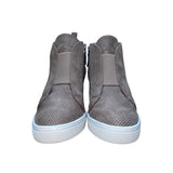 MIA Women’s Taupe Perforated Side Zipper Slip-On Arianna Wedge Sneakers Sz 7.5M