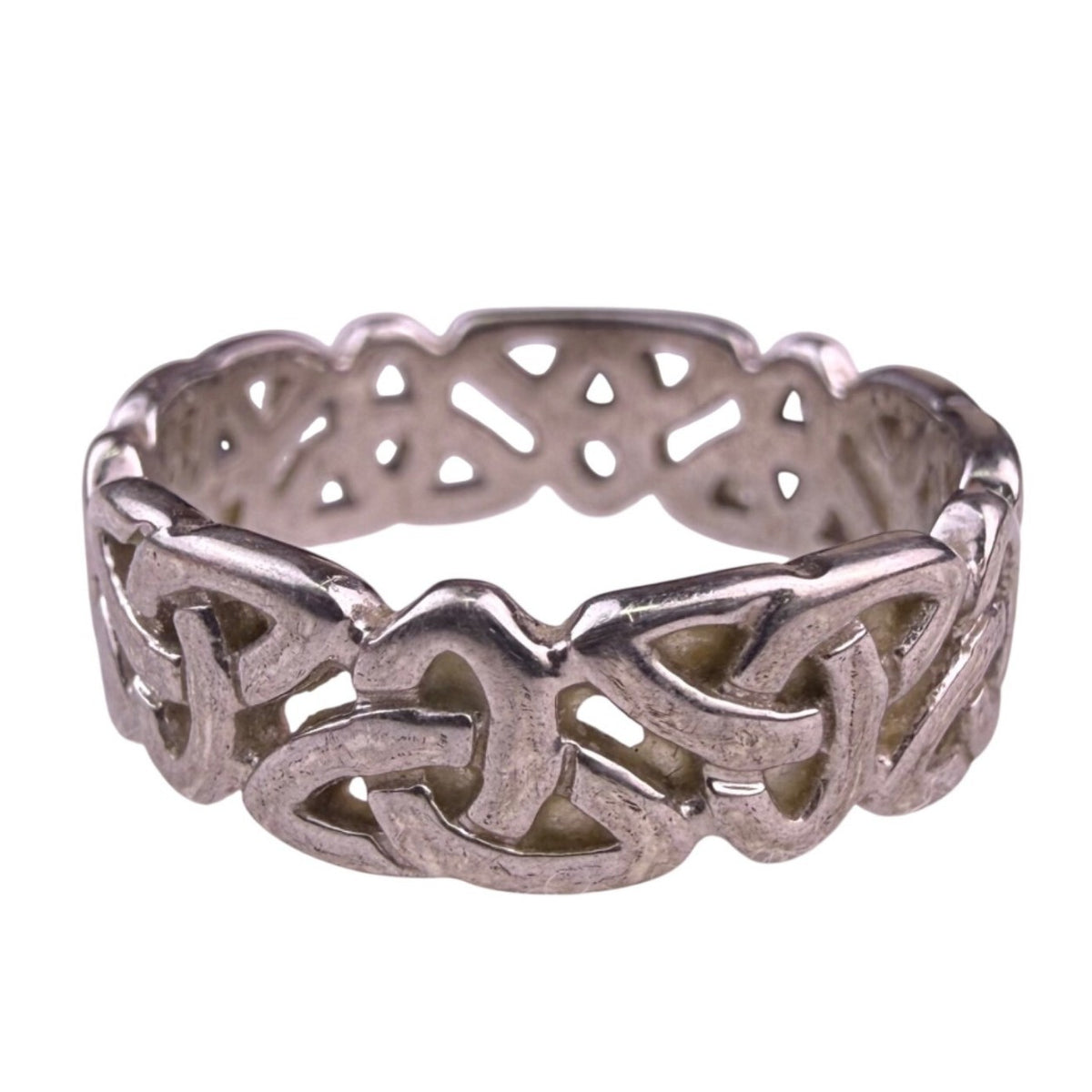 Sterling Silver Womens Celtic Knot Filigree Band Ring S925 Design Size 6