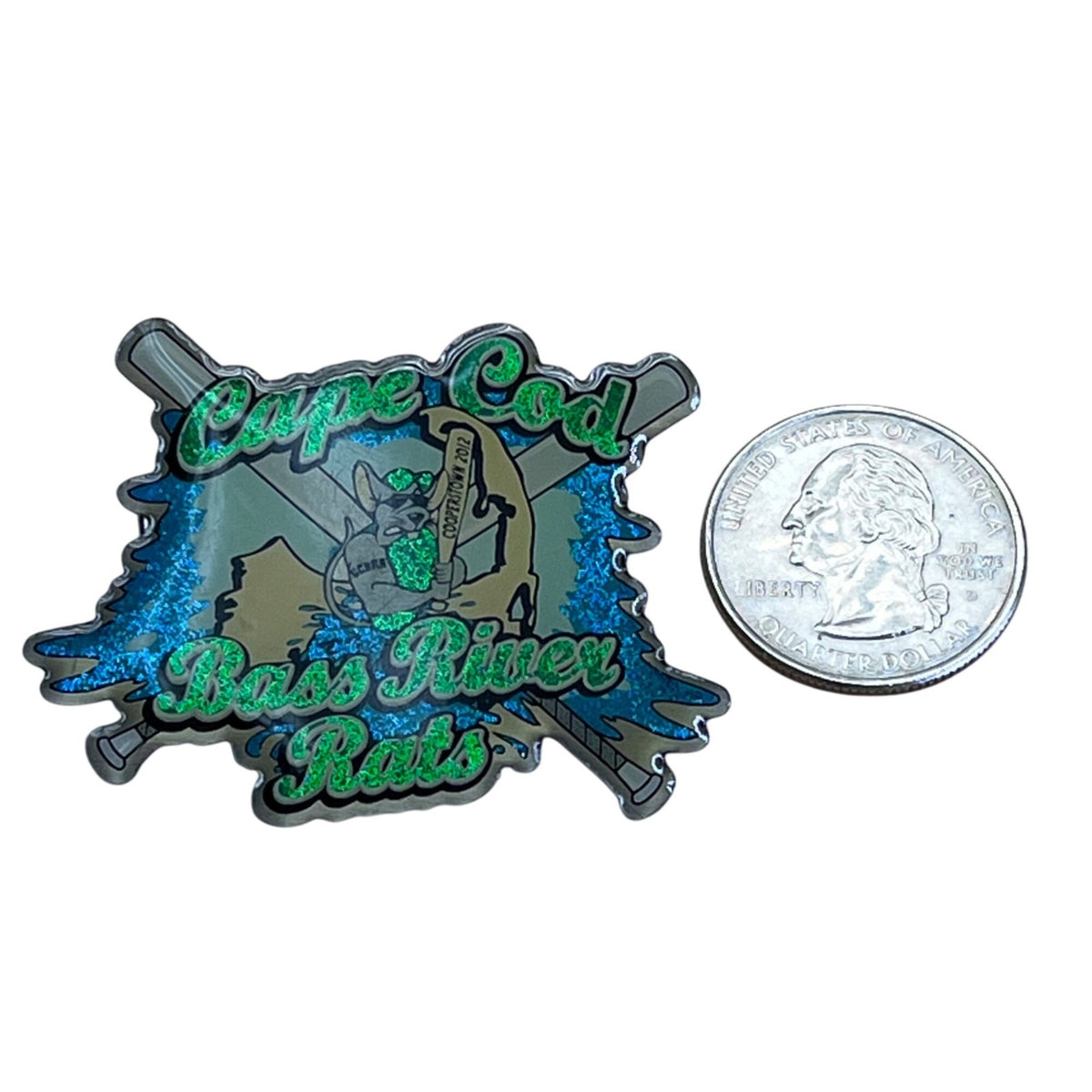 Cape Cod Bass River Rats Enamel Pin With Dual Clutch Backing