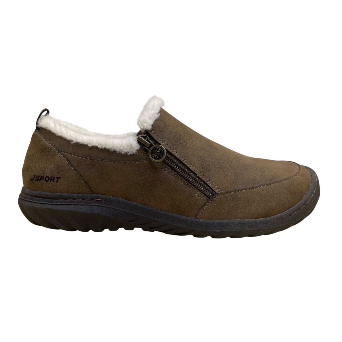 Jsport Women’s Brown With Faux Fur Lining Slip-On Eleanor Shoes Size 11M