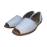 Franco Sarto Women’s White Perforated Leather Open-Toe DOrsay Flats Size 7M