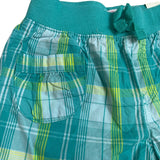 The Childrens Place Girls Toddler Plaid Shorts Teal & Green 12-18M - New