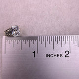Sterling Silver Womens Pendant White Zirconia Stone Marcasite Accents 925