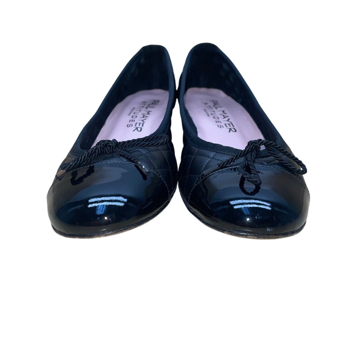 Paul Mayer Women’s Black Quilted Leather Low-Heel Ballet Shoes Size 9.5/B