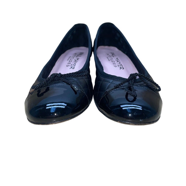 Paul Mayer Women’s Black Quilted Leather Low-Heel Ballet Shoes Size 9.5/B