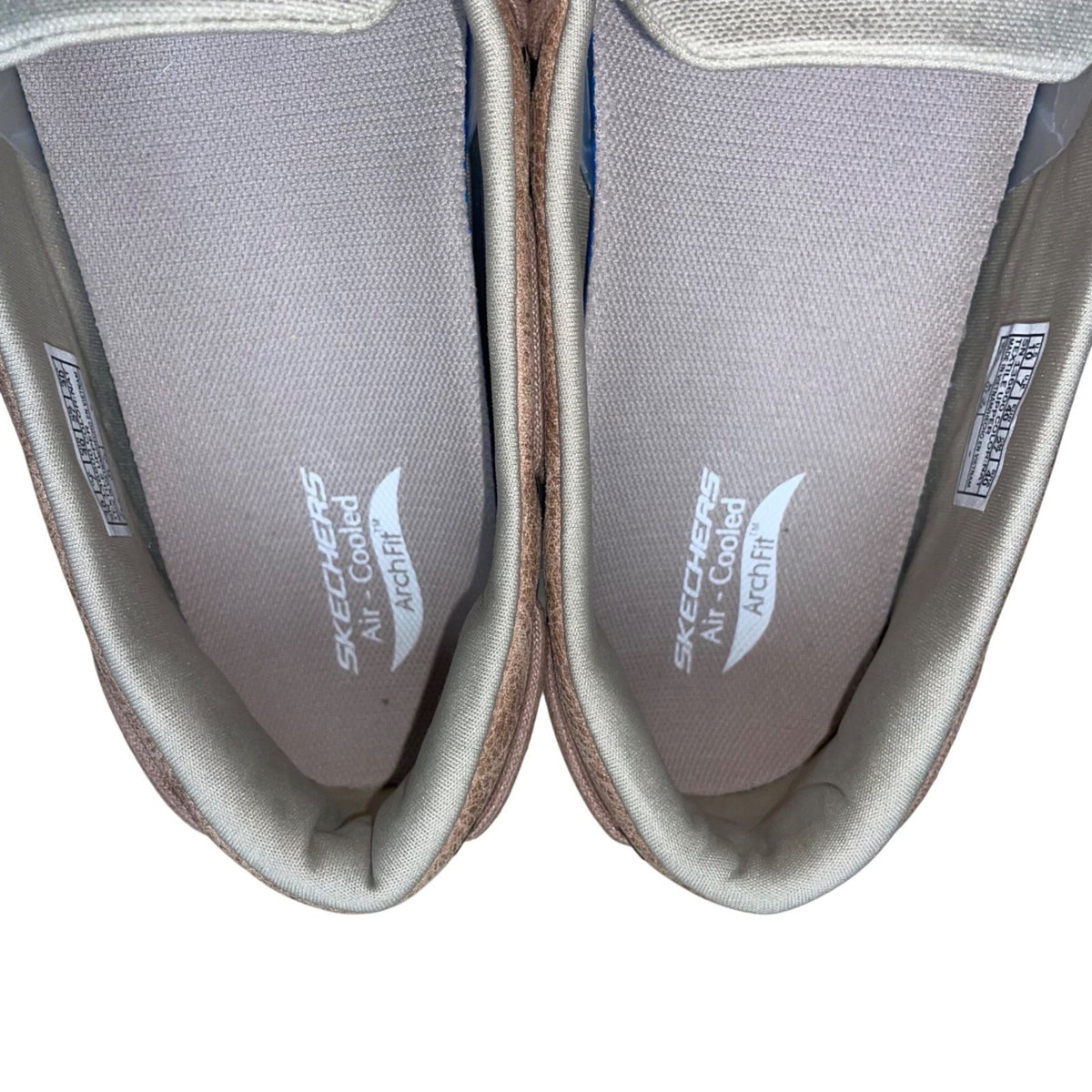 Skechers Men’s Beige Canvas Arch Fit Slip On Air-Cooled Boat Loafer Shoes Sz 10