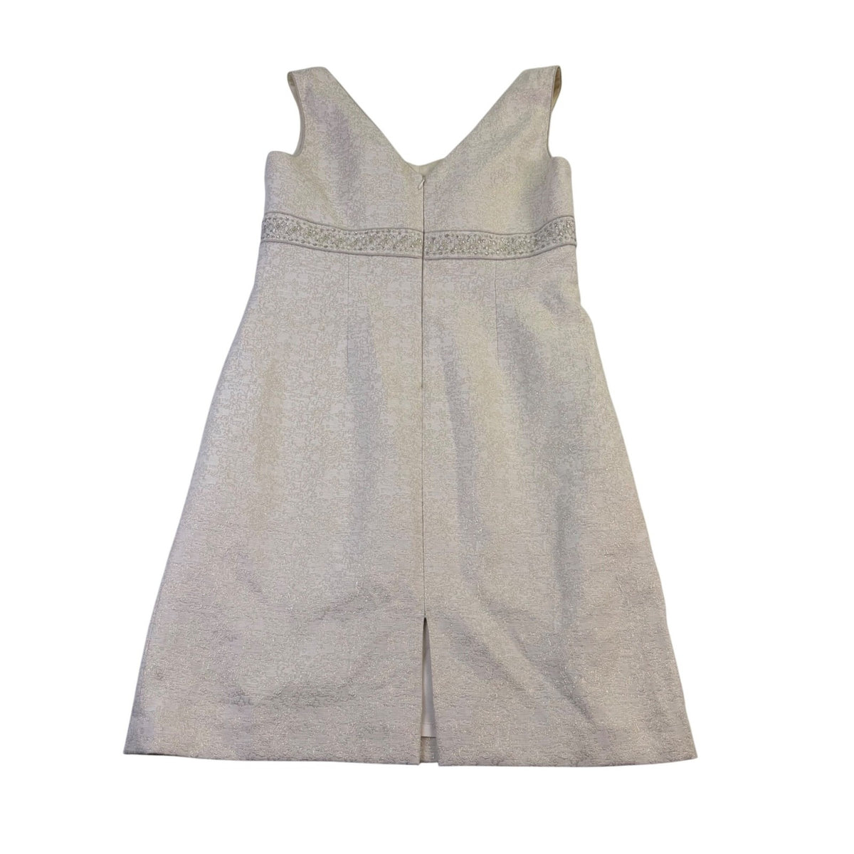 Tahari Womens Ivory Sleeveless Cocktail Dress With Embellished Waist Size 12