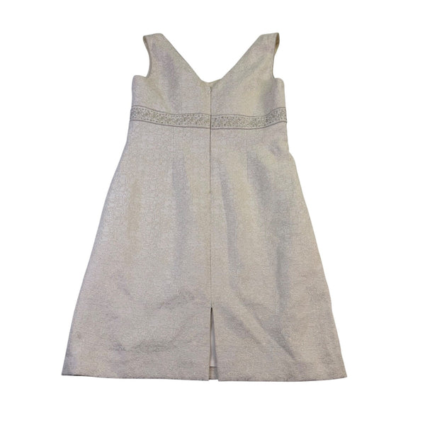 Tahari Womens Ivory Sleeveless Cocktail Dress With Embellished Waist Size 12