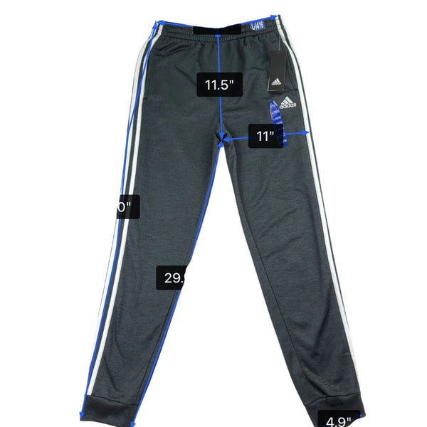 Adidas Youth Black Polyester Track Pants With White Stripes Sz L/G (14/16)