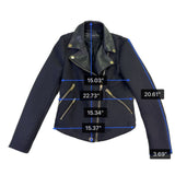 Zara Basic Womens Black Moto Jacket With Gold Zippers Size S