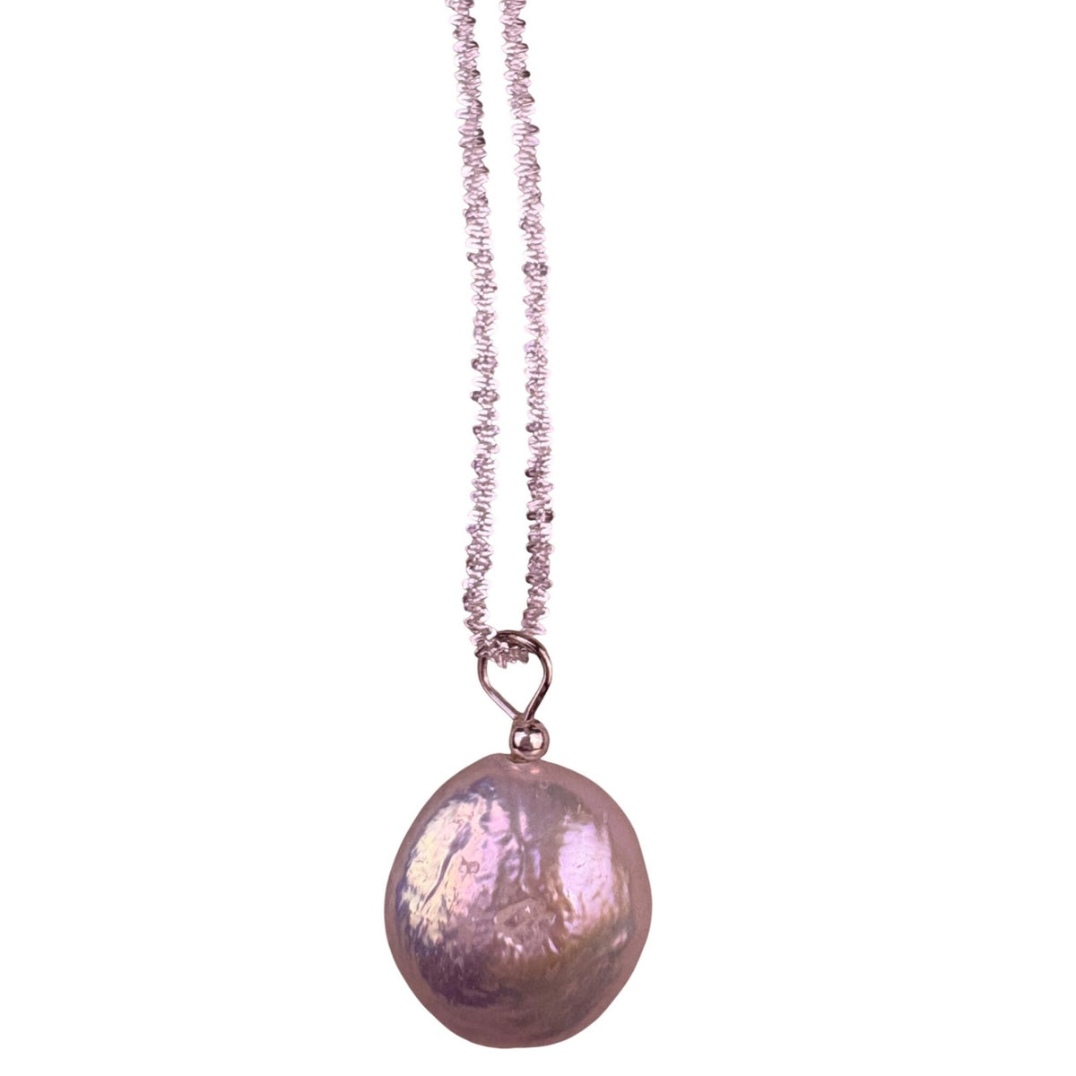 Sterling Silver 925 Womens Freshwater Pearl Pendant Necklace Elegant Design