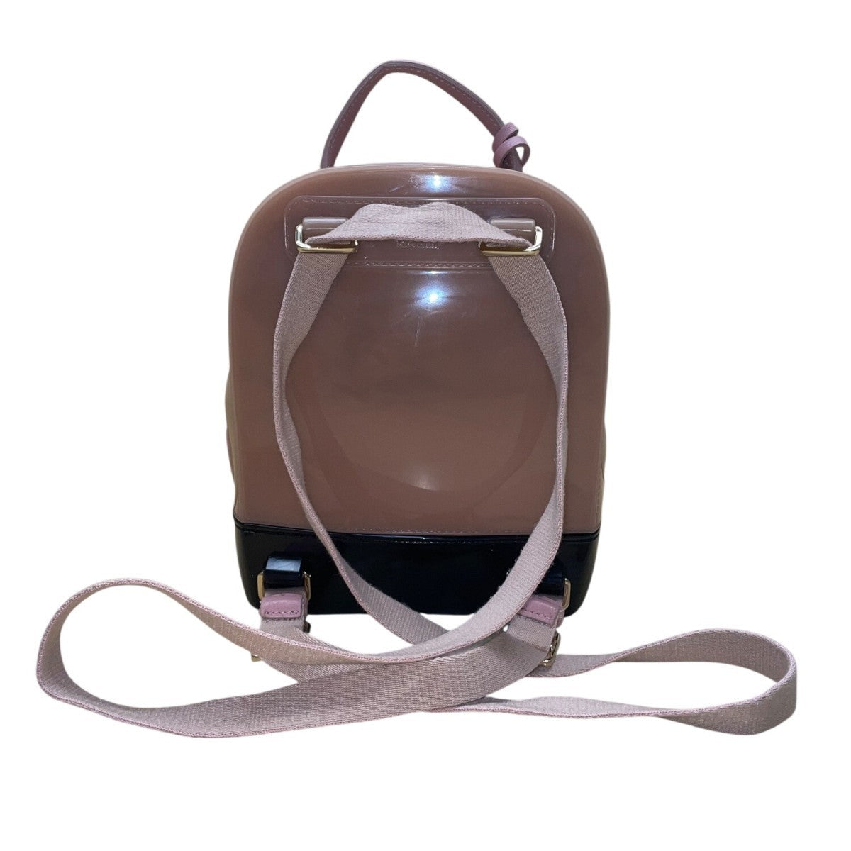 Furla Women’s Pink & Black Mesh & Rubber Blend Heart Backpack