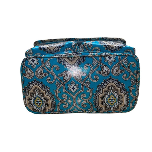 Vera Bradley Women’s Aqua & White Paisley Print Adjustable Strap Lunch Bag