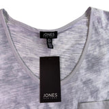 Jones New York Womens Light Gray Casual Pocket Tee Size L