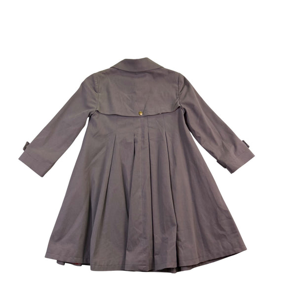 Rachel Roy Womens Grey Flared Trench Coat With Floral Lining Size XS