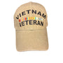 Embroidery Unisex Khaki Vietnam Veteran Adjustable Cap With Embroidered Design